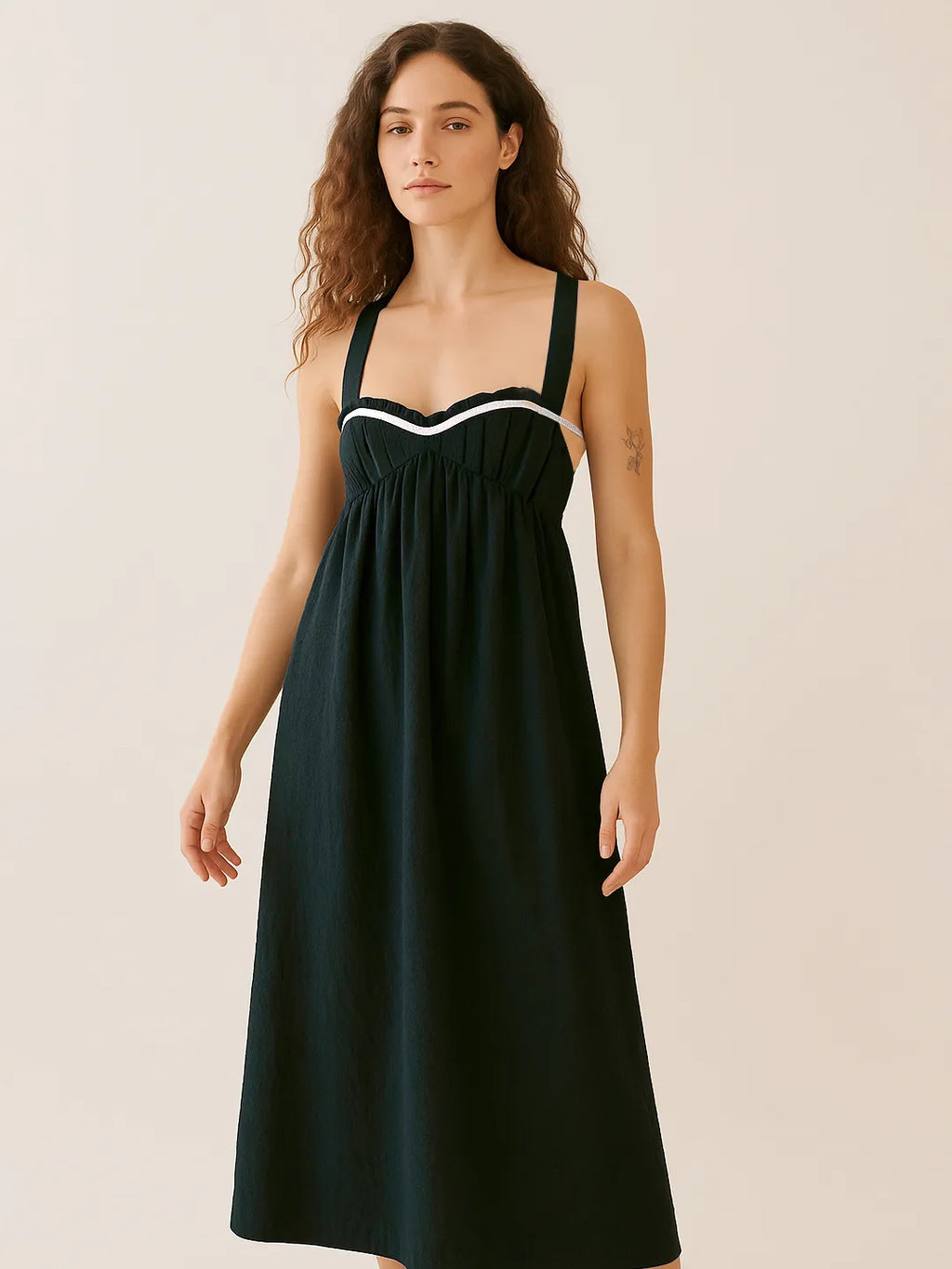 Sweetheart Neck Midi Dress - Blushé Belle