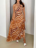 Printed One Shoulder Asymmetrical Maxi Dress - Blushé Belle